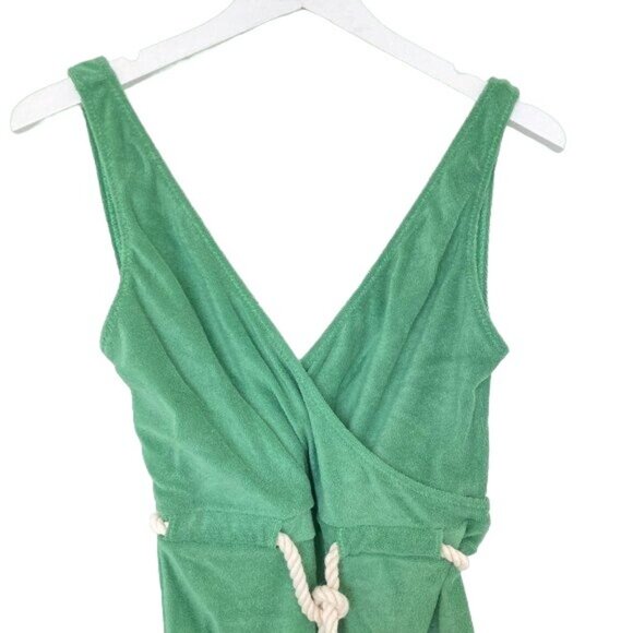 Lisa Marie Fernandez Yasmin Green Terry Cloth One Piece Swimsuit - Picture 6 of 8